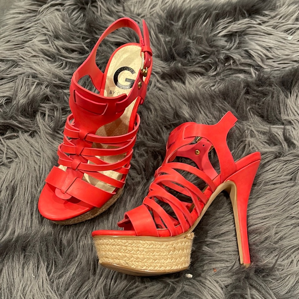 Guess coral sandal pumps size 6